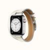 APPLE WATCH HERMES SERIES 6 DOUBLE TOUR 40 MM ATTELAGE WHITE