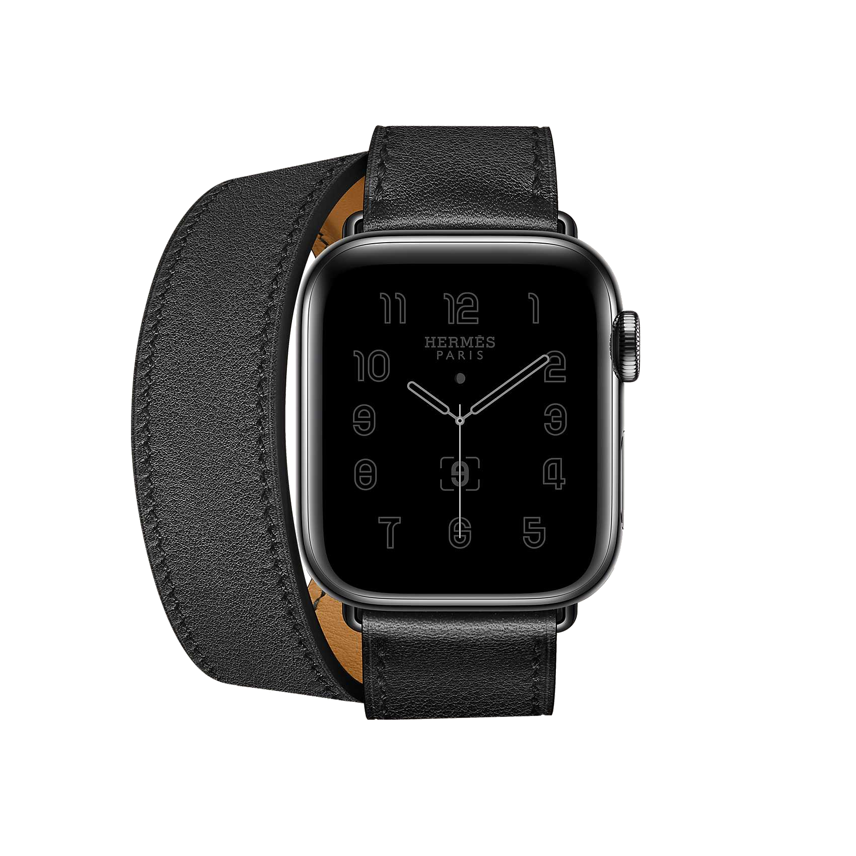 Space Black Series 6 case & Band Apple Watch Hermes Double Tour 40 mm ...