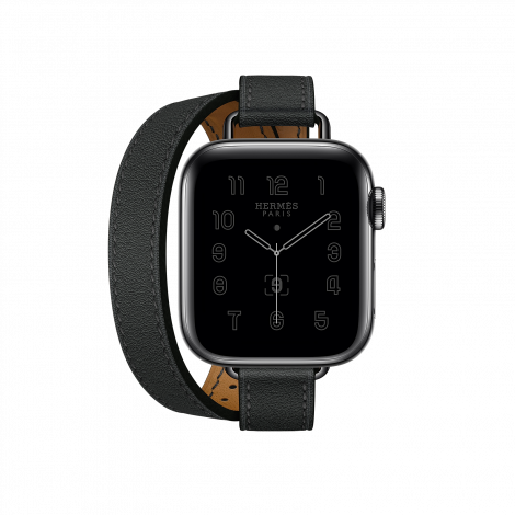 Space Black Series 6 case & Band Apple Watch Hermes Double Tour 40 mm Attelage