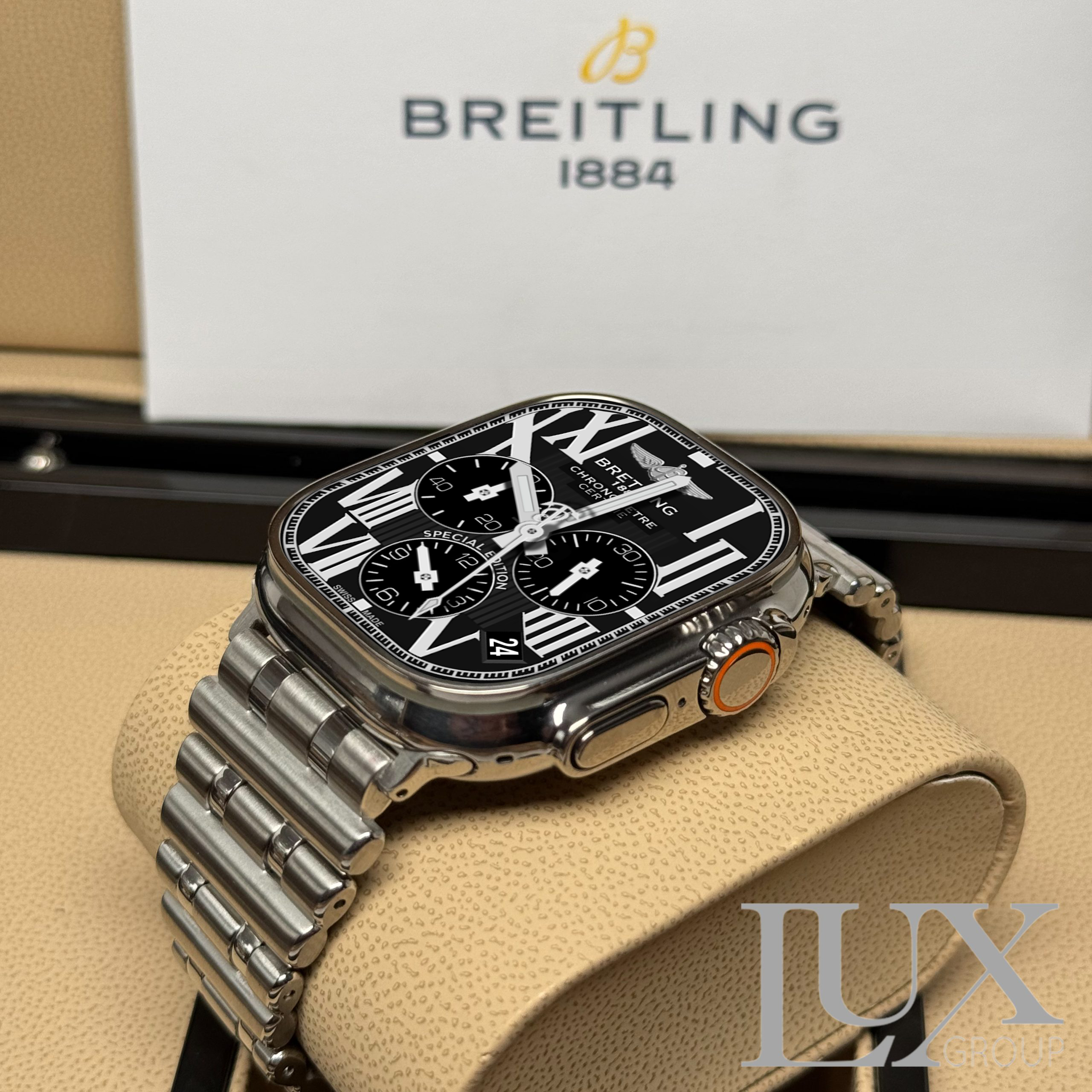 Breitling Chronomat Face Black For Apple Watch Ultra 49mm