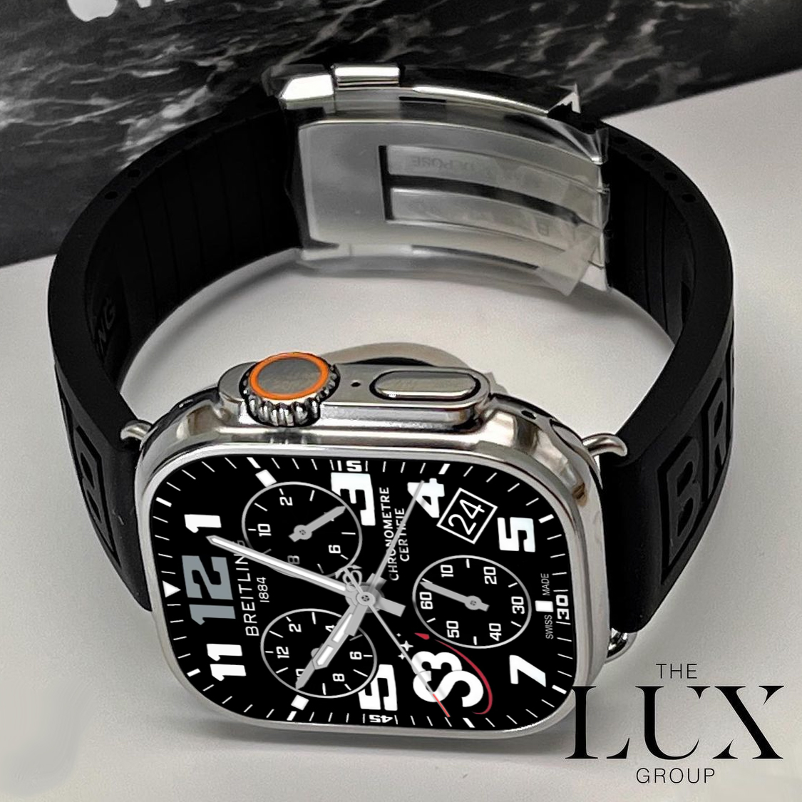 Breitling Chronograph Face Zero G Black For Apple Watch Ultra 49mm