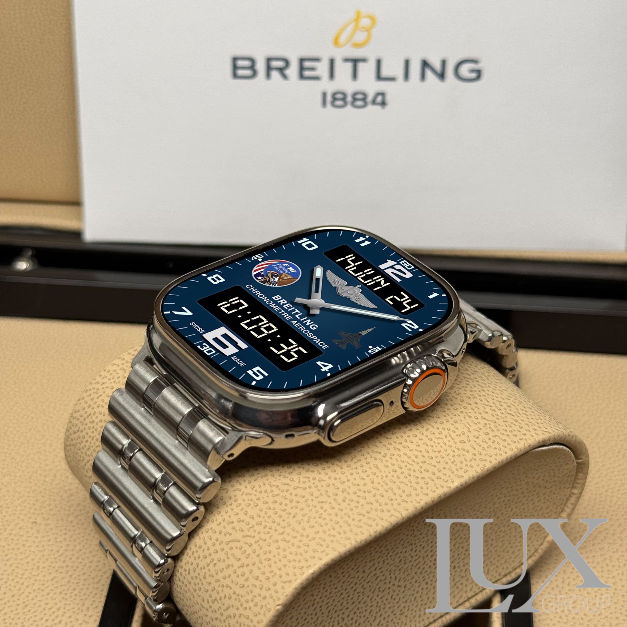 Breitling Custom Face - F16 Blue For Apple Watch Ultra 49mm