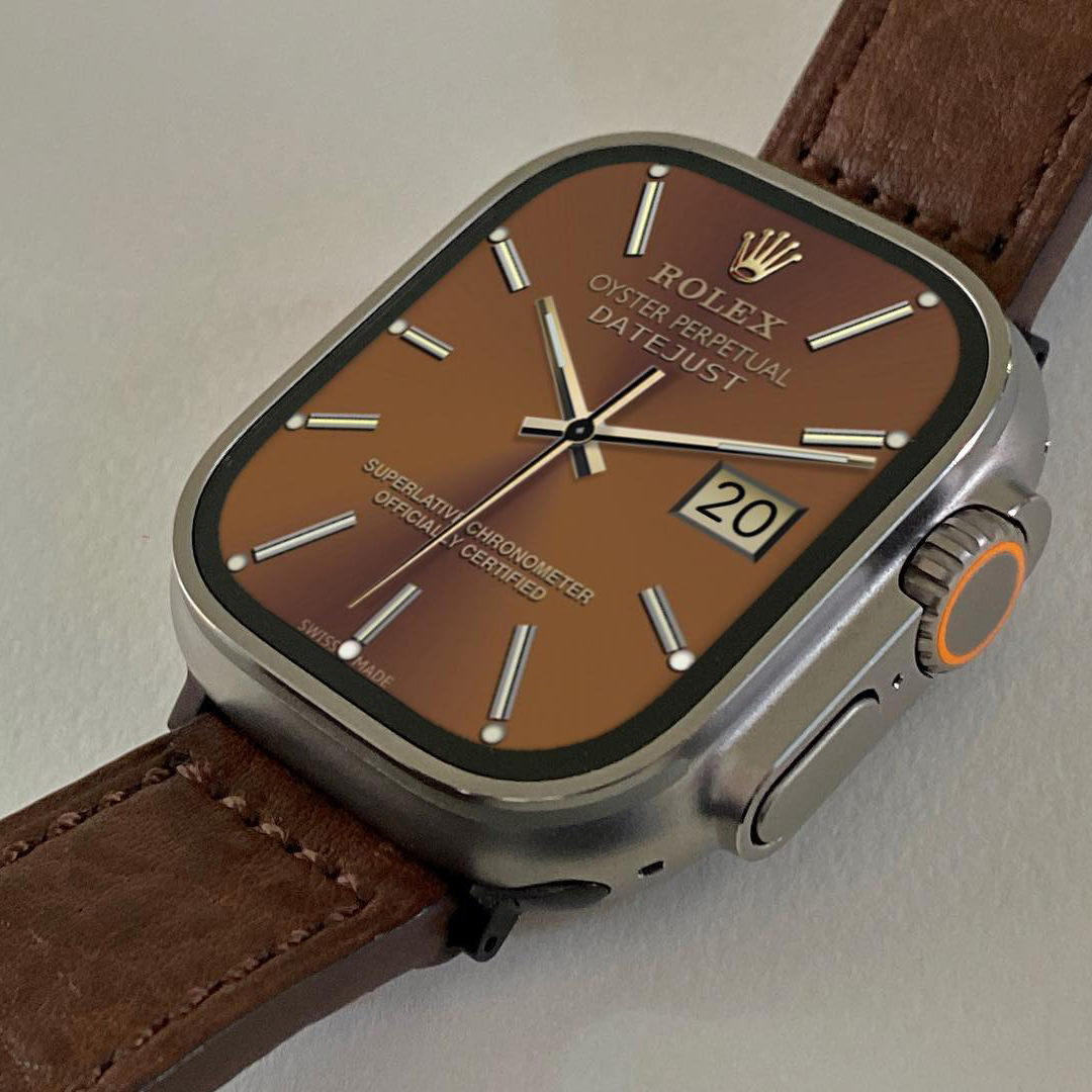 ROLEX SUBMARINER DATEJUST TWO TONE BROWN Custom Face For Apple Watch